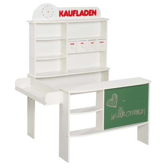 Kinder-Holzladen mit Tafel Weiß