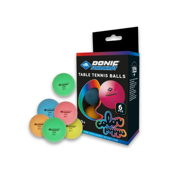 Donic-Schildkröt – Tischtennisbälle Colour Popps Poly 40+, 6 Stück DONIC_649015