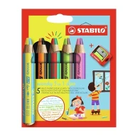 Woody Zweifarbstifte und 3-in-1-Reibe 5 Stück