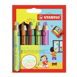 Woody Zweifarbstifte und 3-in-1-Reibe 5 Stück