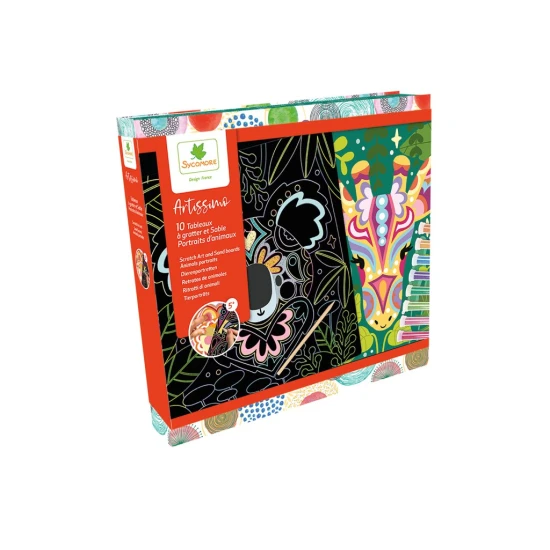 Sycomore Artissimo XXL Kreativset Kratzbilder und Sandmalerei Tierporträts SYC_CREA048