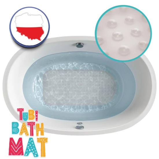 Rutschfeste graue Badematte mit Saugnäpfen für Sicherheit und Komfort beim Baden.