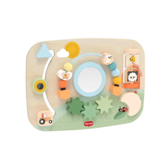 Bauernhof-Aktivitätstheke aus Holz