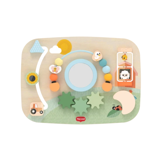 Bauernhof-Aktivitätstheke aus Holz