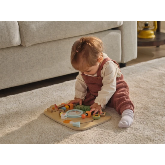Bauernhof-Aktivitätstheke aus Holz