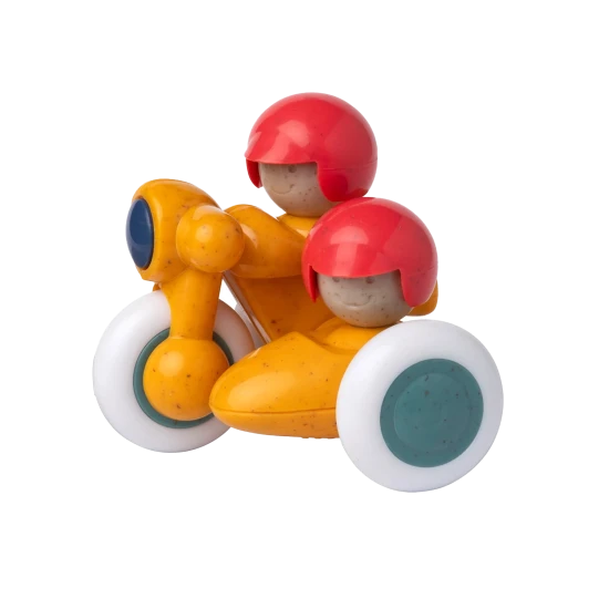 Tolo Motorrad-Beiwagen, farbenfrohes und fröhliches Spielzeug mit beweglichen Rädern