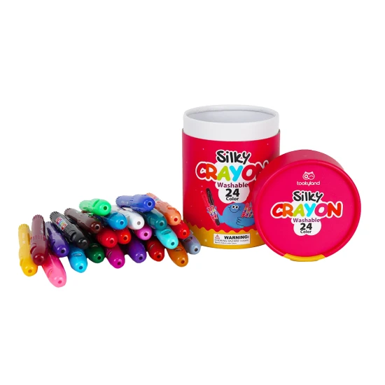 Bunte, weiche, abwaschbare Buntstifte für Kinder in einer praktischen Box – 24 Stück