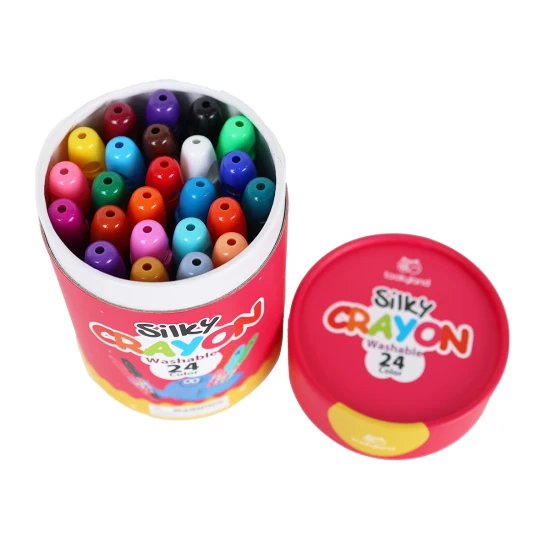 Bunte, weiche, abwaschbare Buntstifte für Kinder in einer praktischen Box – 24 Stück