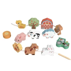 Schnürung Tiere Bauernhof Pastell