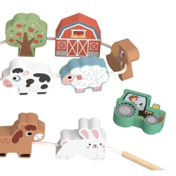 Schnürung Tiere Bauernhof Pastell