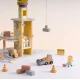 Kran- und Auto-Set von Tooky Toy – Holzbauset mit Kran, Autos und Spielfiguren
