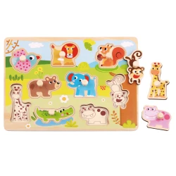 Tierwelt-Einlegepuzzle für Kinder: Lernspielzeug zur Förderung der Motorik und Kreativität