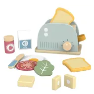 Pastellfarbener Spielzeug-Toaster mit Zubehör Set