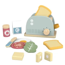 Pastellfarbener Spielzeug-Toaster mit Zubehör Set