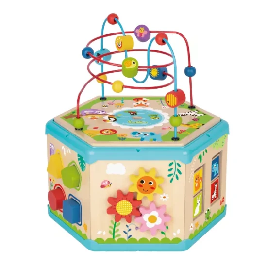 Tooky Toy 7-in-1 Sechseckiger Aktivitätswürfel