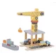 Holzkran für Kinder, Hafen und Eisenbahnstrecke