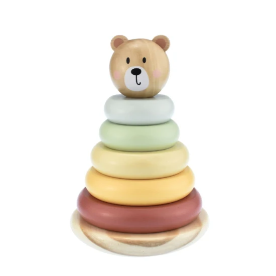 Anziehen von Ringen in Pastellfarben mit Katzenmotiv.