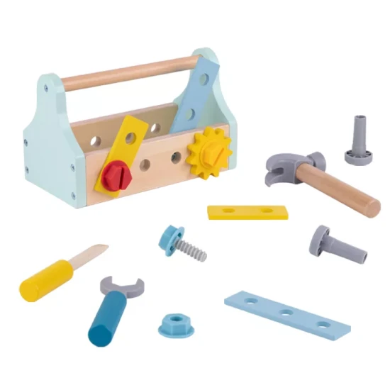 Holzwerkzeuge für Kinder in einer tragbaren Box Tooky Toy