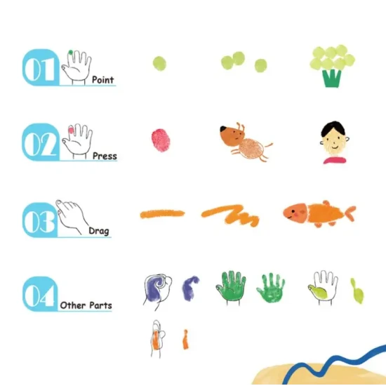 Fingerfarben-Malvorlagen für Kinder Tookyland World