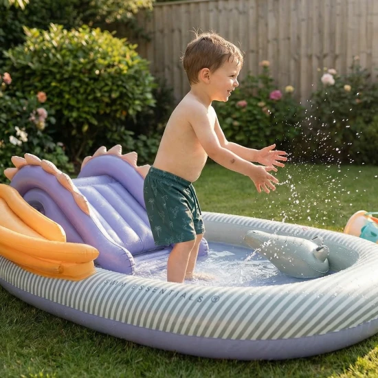Aufblasbarer Pool mit Rutsche Dino 210 cm