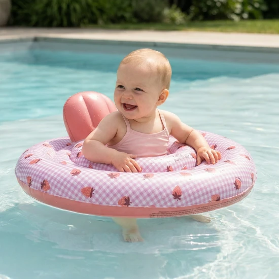 Aufblasbares Rad für Babys mit Erdbeermotiv