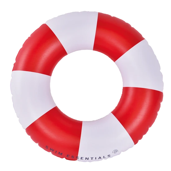 Aufblasbares Kinderrad Swim Essentials mit Streifenmotiv in rot-weißer Farbe - Durchmesser 50 cm