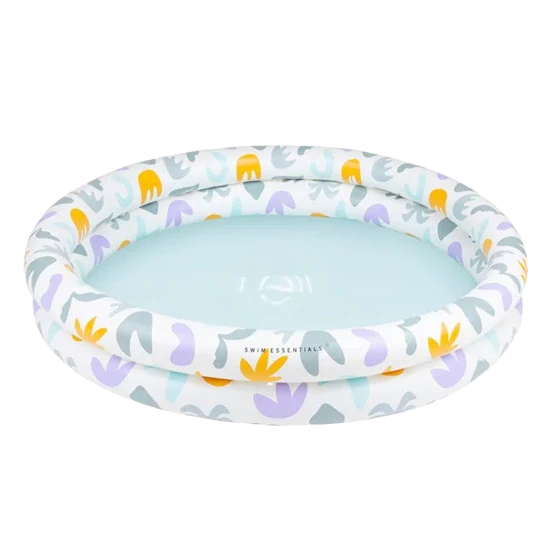 Das aufblasbare Kinderbecken Abstrakt in Weiß mit abstrakten Farbmotiven von Swim Essentials ist für Kinder ab 1 Jahr konzipiert.