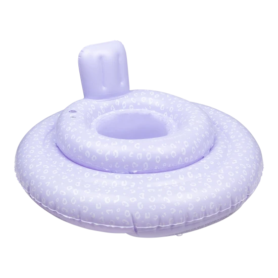 Aufblasbares Babylaufrad Lila Leopard mit Leopardenmuster