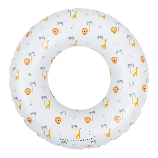Aufblasbares Kinderrad Swim Essentials mit Dschungelmotiv in weiß-brauner Farbe - Durchmesser 50 cm