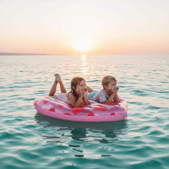 Das riesige aufblasbare Herz von Swim Essentials mit Herzmuster fällt auf jeder Wasseroberfläche wunderschön auf. Es ist für Kinder ab etwa 6 Jahren gedacht, die maximale Tragkraft beträgt jedoch 80 kg, sodass Jugendliche es problemlos zum Spaß oder Erwachsene zum Faulenzen nutzen können.