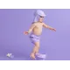 Der praktische Sommerhut mit Nackenschutz von Swim Essentials mit leopardenlila Muster schützt Kinder vor UV-Strahlung.