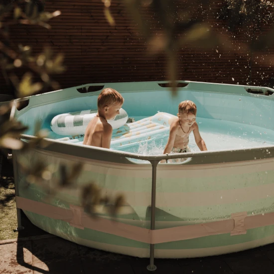 Runder Frame-Pool Essence Luxe Old Green Stripe 305×76