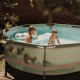 Runder Frame-Pool Essence Luxe Old Green Stripe 305×76