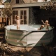 Runder Frame-Pool Essence Luxe Old Green Stripe 305×76