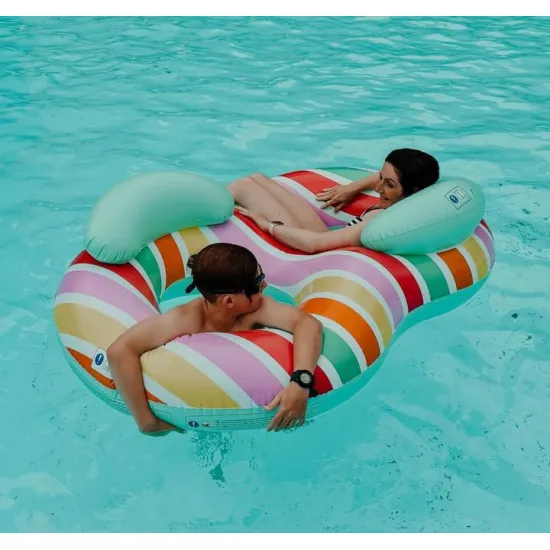 Großes aufblasbares Rad für 2 Personen Color Rush 190 cm in farbenfrohem Design von Swim Essentials – ideal für Spaß am Wasser