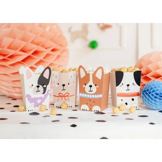 Popcornboxen mit Hund für eine Kinderparty