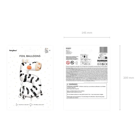 Ballon Nummer 5 Zebra