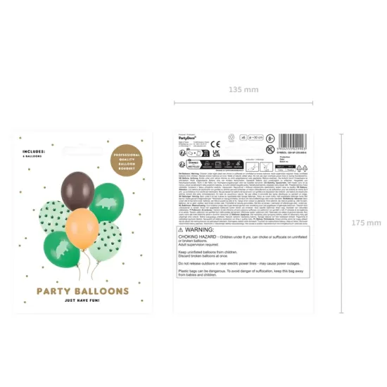 Luftballons mit ansprechendem Design und Dinosauriermotiv, die die Aufmerksamkeit jedes Kindes auf sich ziehen.