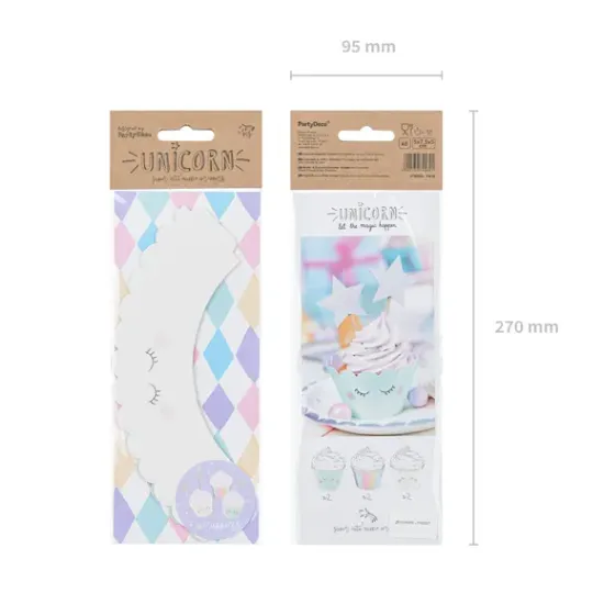 Ein Set aus 6 Cupcakes in sanften Pastelltönen bringt Schwung in jede Kinderparty.