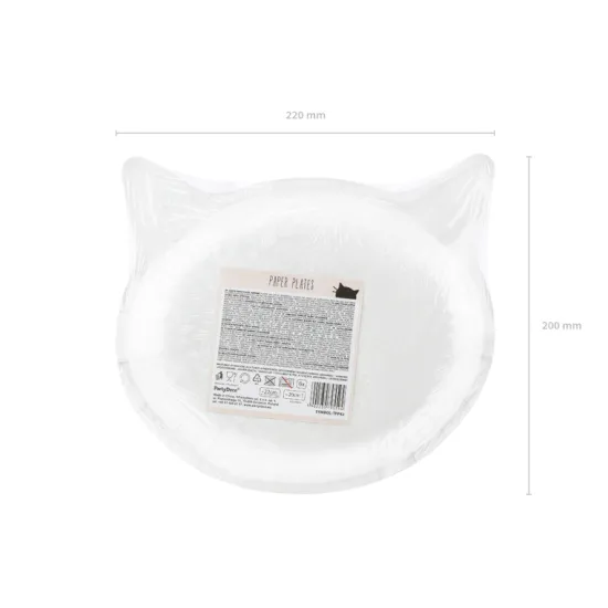 Geburtstagsteller für eine Kinderparty mit Katzenmotiv.