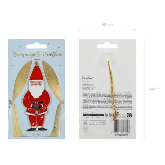 Weihnachtsdekoration aus Metall in Form des Weihnachtsmanns für den Weihnachtsbaum.