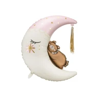 Teddybär auf dem Mondballon Rosa 80x98 cm