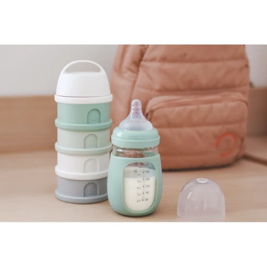 Set Aufbewahrungsdosen für Milchpulver / Snacks Cotton White / Sage Green – Béaba