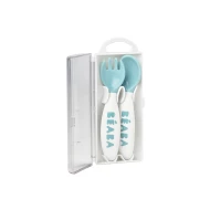 Löffel und Gabel im Etui Blue