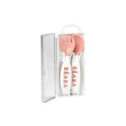 Löffel und Gabel im Etui Pink