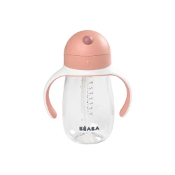 Becher mit Strohhalm 300ml Old Pink