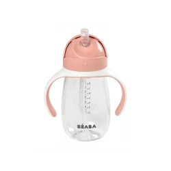 Becher mit Strohhalm 300ml Old Pink