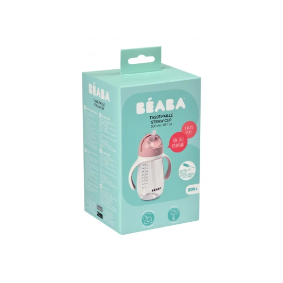 Becher mit Strohhalm 300ml Old Pink – Béaba