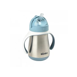 Thermobecher aus Edelstahl mit Strohhalm 250ml Blue