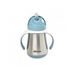 Thermobecher aus Edelstahl mit Strohhalm 250ml Blue